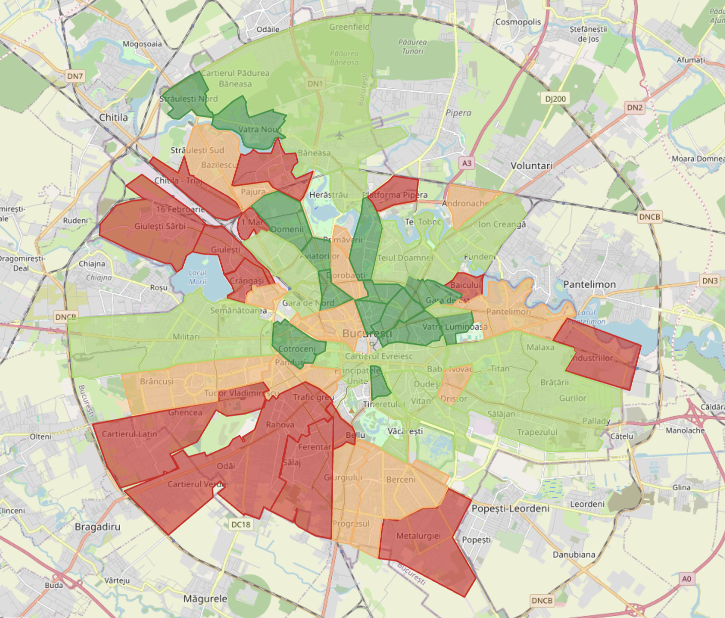 Clasamentul șanselor pe cartiere în București